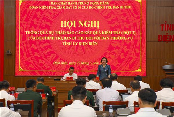 Phó Thủ tướng Phạm Thị Thanh Trà chủ trì đoàn kiểm tra của Bộ Chính trị làm việc tại Điện Biên