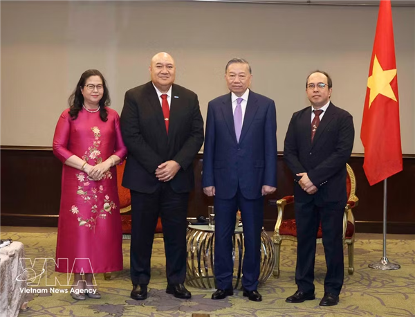 越共中央总书记、国家主席苏林在菲律宾会见部分组织和企业领导人
