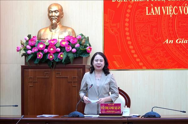 Bí thư Trung ương Đảng Võ Thị Ánh Xuân làm việc với Ban Thường vụ Tỉnh ủy An Giang​