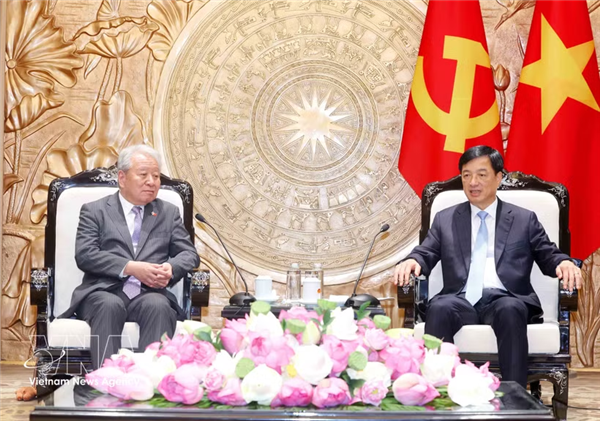 越共中央组织部部长阮维玉会见日本国际协力机构理事长田中明彦