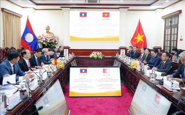 Bộ trưởng Bộ Tư pháp Việt Nam hội đàm với Bộ trưởng Bộ Tư pháp Lào​