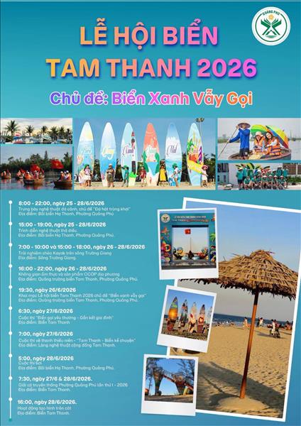 Sôi động Lễ hội biển Tam Thanh 2026 bên dòng Trường Giang.