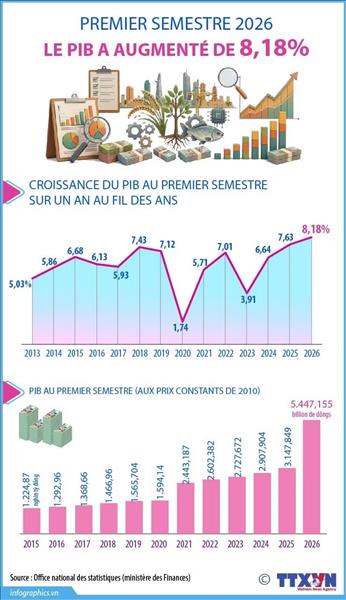 Le PIB du Vietnam progresse de 8,18 % au premiser semestre malgré les incertitudes mondiales