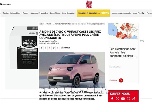 Xe điện Việt Nam gây chú ý trên báo Pháp