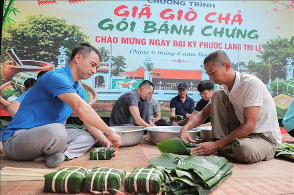 Lễ hội giã giò, gói bánh chưng và giã bánh giầy truyền thống Tri Lễ