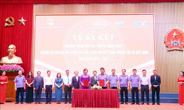 Ký kết hợp tác truyền thông giữa Viện Kiểm sát nhân dân tối cao và 3 cơ quan thông tấn, báo chí