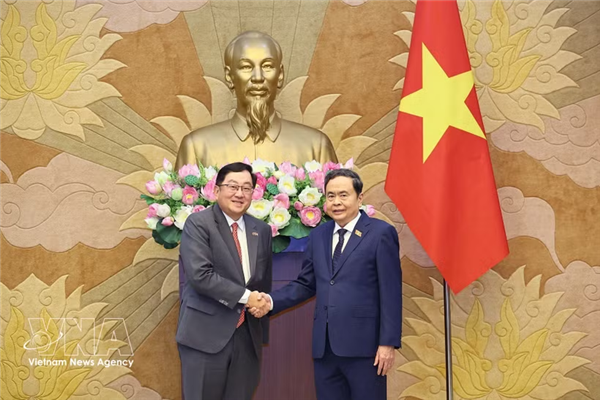 国会主席陈青敏会见前来辞行拜会的马来西亚驻越南大使陈杨泰