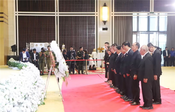 在老越南各协会和团体吊唁赛宋蓬·丰威汉同志