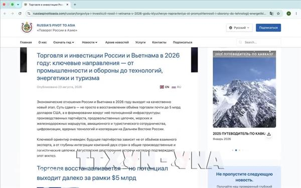 Vietnam y Rusia transforman cooperación económica con nuevos proyectos y cadenas de valor