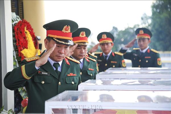 Truy điệu, an táng 5 hài cốt liệt sĩ tại xã Nghĩa Giang, Quảng Ngãi
