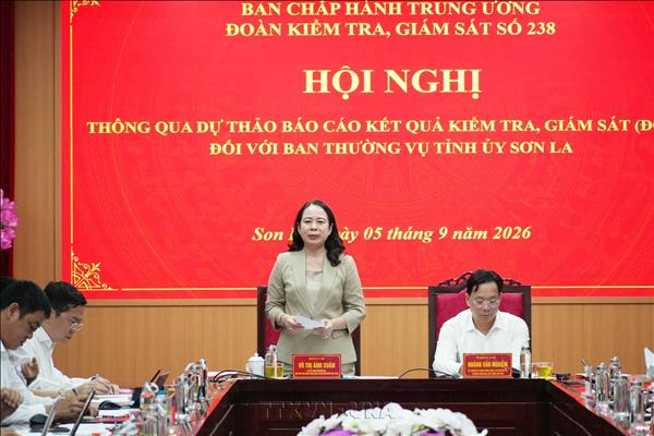 Phó Chủ tịch nước Võ Thị Ánh Xuân làm việc với Ban Thường vụ Tỉnh ủy Sơn La