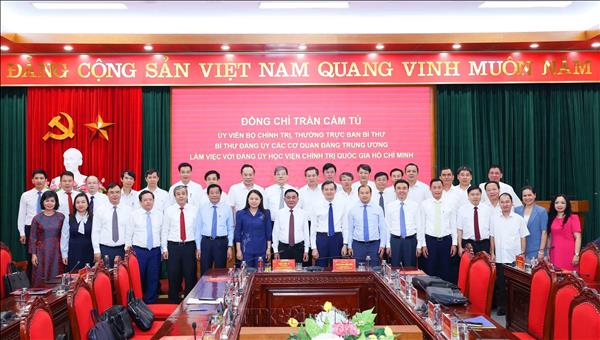 Thường trực Ban Bí thư Trần Cẩm Tú làm việc với Đảng ủy Học viện Chính trị quốc gia Hồ Chí Minh
