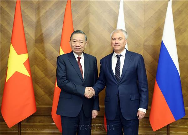 Tổng Bí thư, Chủ tịch nước Tô Lâm hội kiến Chủ tịch Duma Quốc gia Nga Vyacheslav Volodin