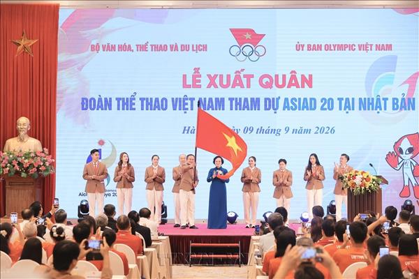 La vice-PM Pham Thi Thanh Tra à la cérémonie de départ de la délégation vietnamienne pour lASIAD 20