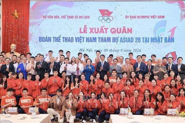 ຈັດພິທີເລີ່ມເດີນທາງເຂົ້າຮ່ວມ ASIAD 20 ຂອງຄະນະນັກກິລາ ຫວຽດນາມ