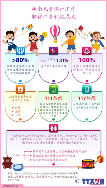 越南儿童保护工作取得许多积极成果