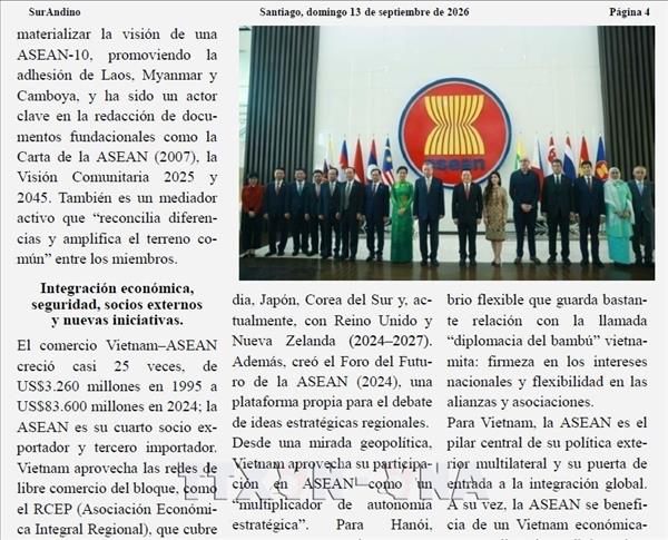 Truyền thông Chile đánh giá cao những đóng góp của Việt Nam trong ASEAN