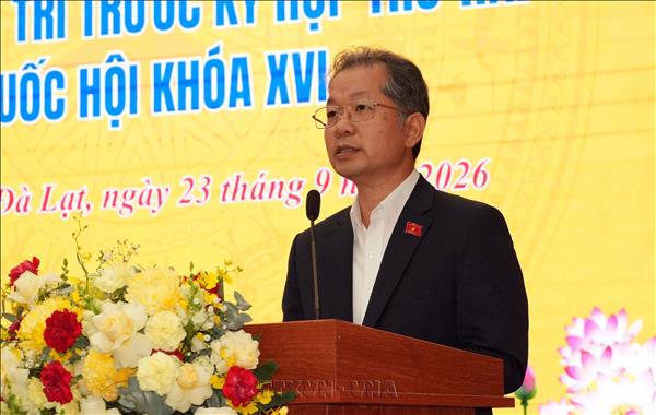 Chánh án Tòa án nhân dân tối cao Nguyễn Văn Quảng tiếp xúc cử tri tại Lâm Đồng