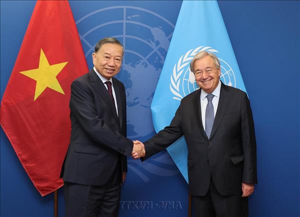 Tổng Bí thư, Chủ tịch nước Tô Lâm gặp Tổng Thư ký Liên hợp quốc António Guterres