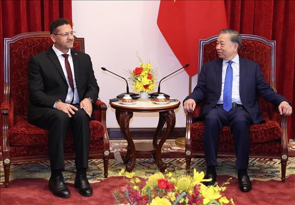 Máximo dirigente de Vietnam recibe cartas de credenciales de embajadores de diez países