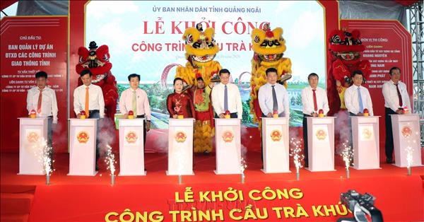 Quảng Ngãi khởi công cầu bắc qua sông Trà Khúc trị giá gần 2.200 tỷ đồng