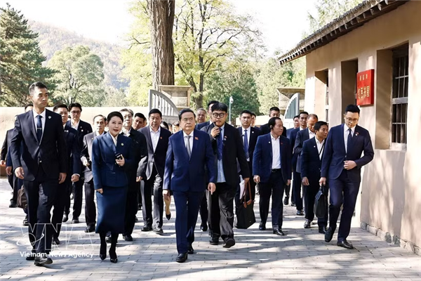 越南国会主席陈青敏参访中国陕西革命历史遗址