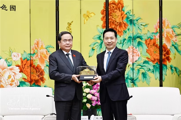 越南国会主席陈青敏会见陕西省委书记赵一德