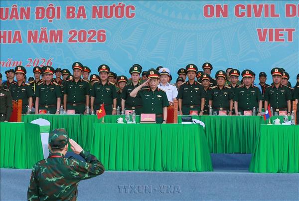Quân đội ba nước Việt Nam - Lào - Campuchia diễn tập chung về phòng thủ dân sự
