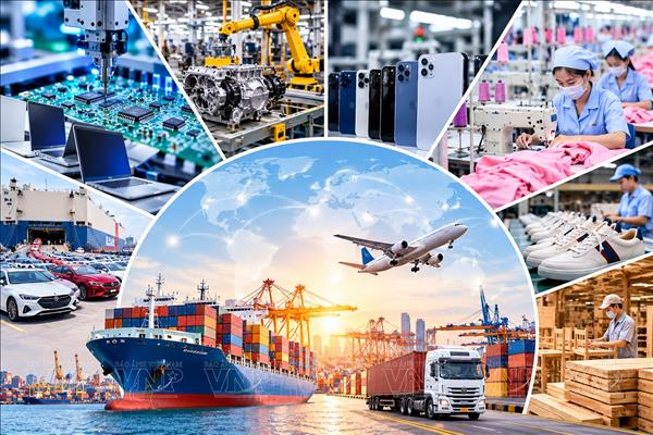 Siete productos de exportación de Vietnam superan los 10 mil millones de USD en nueve meses de 2026