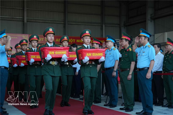 越南出动军用飞机将8450多份烈士遗骸样本运抵河内进行DNA鉴定