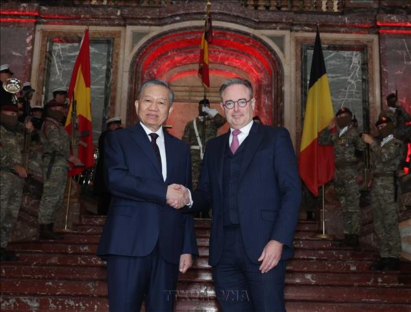 Thủ tướng Vương quốc Bỉ Bart De Wever chủ trì Lễ đón Tổng Bí thư, Chủ tịch nước Tô Lâm