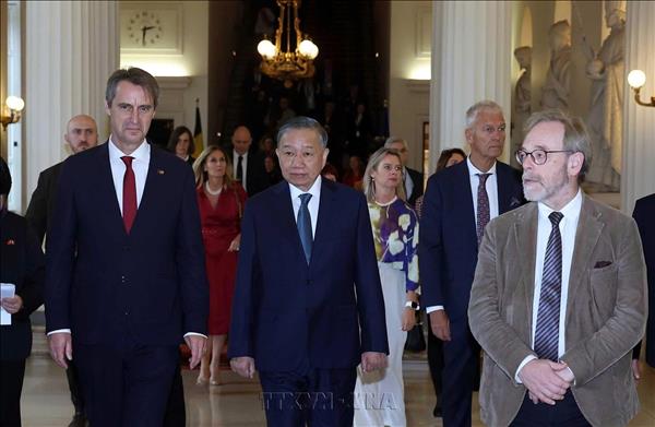 Top Vietnamese leader meets with Belgian Senate Speaker, House President