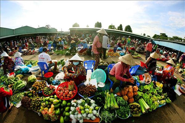Colourful Local Market in Can Tho