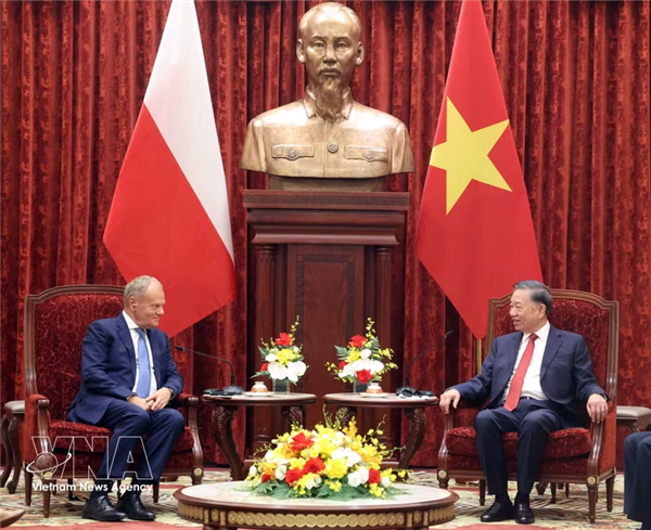 越共中央总书记、国家主席苏林会见波兰总理唐纳德·图斯克