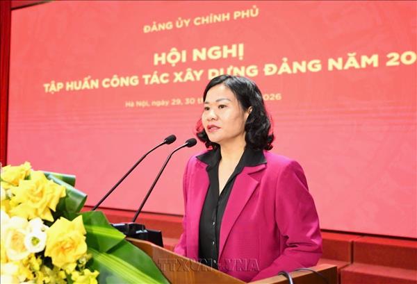 Đảng ủy Chính phủ tập huấn nghiệp vụ công tác xây dựng Đảng năm 2026
