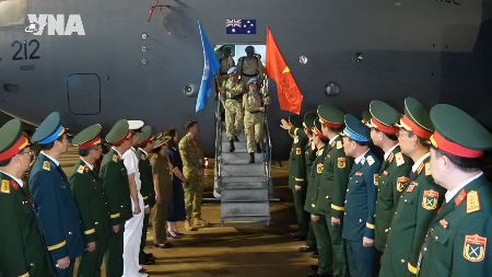 Vietnamese peacekeepers return home after a year in South Sudan