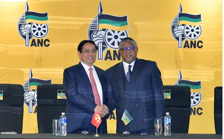 チン首相、南ア・与党ANC書記長と会見