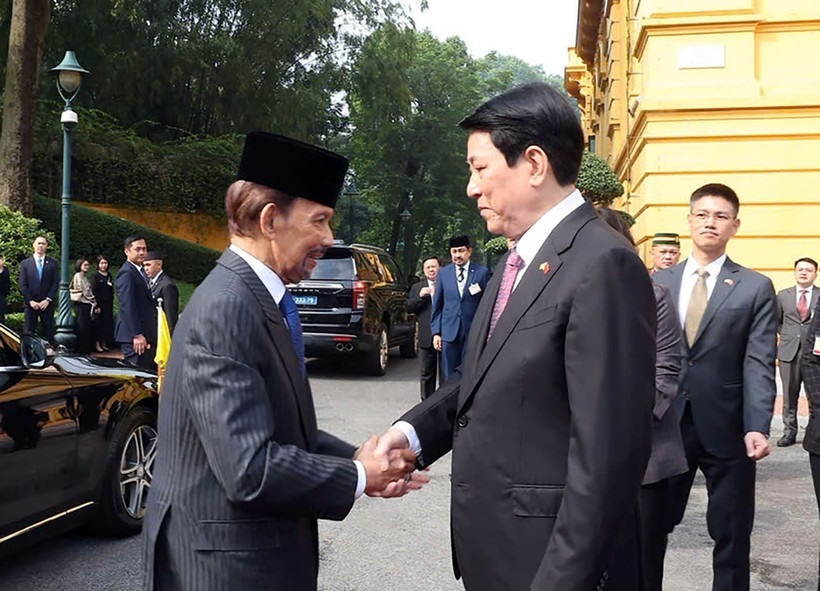 Le président Luong Cuong accueille le sultan de Brunei, Haji Hassanal Bolkiah