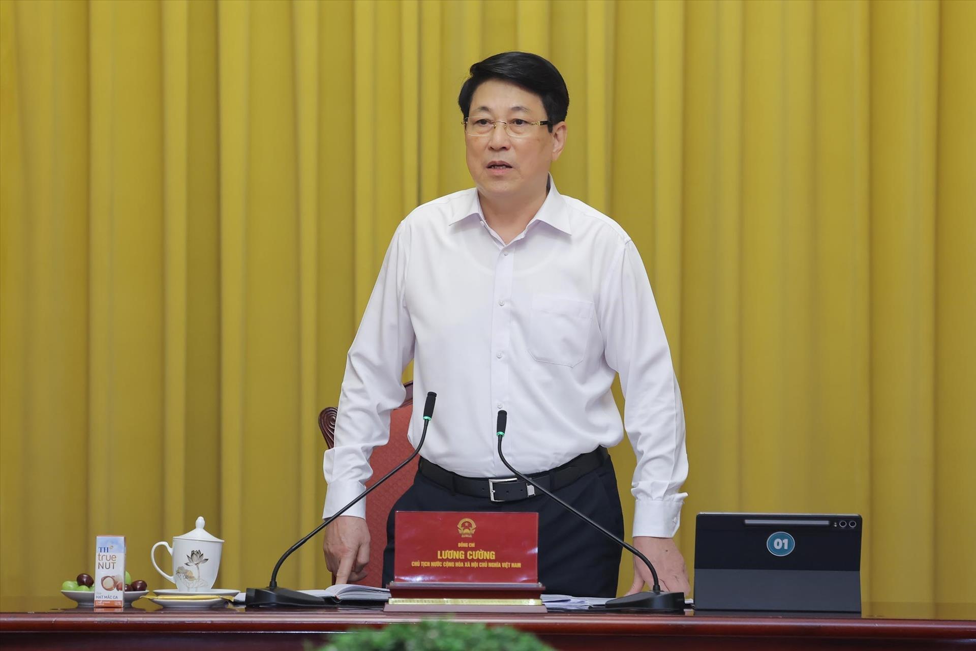 Le président Luong Cuong évalue le travail du Bureau du président et fixe les priorités à venir