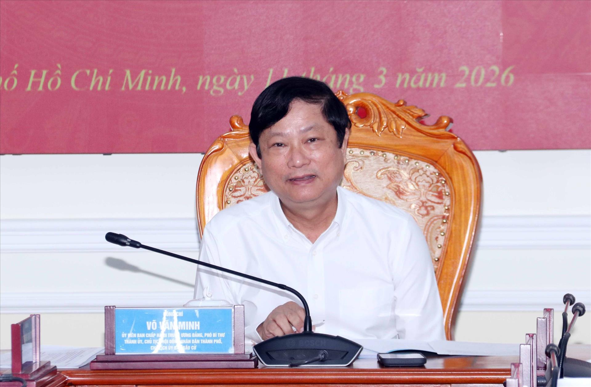 Chủ tịch Ủy ban bầu cử Thành phố Hồ Chí Minh Võ Văn Minh, đảm bảo công tác tổ chức bầu cử dân chủ, đúng luật và an toàn