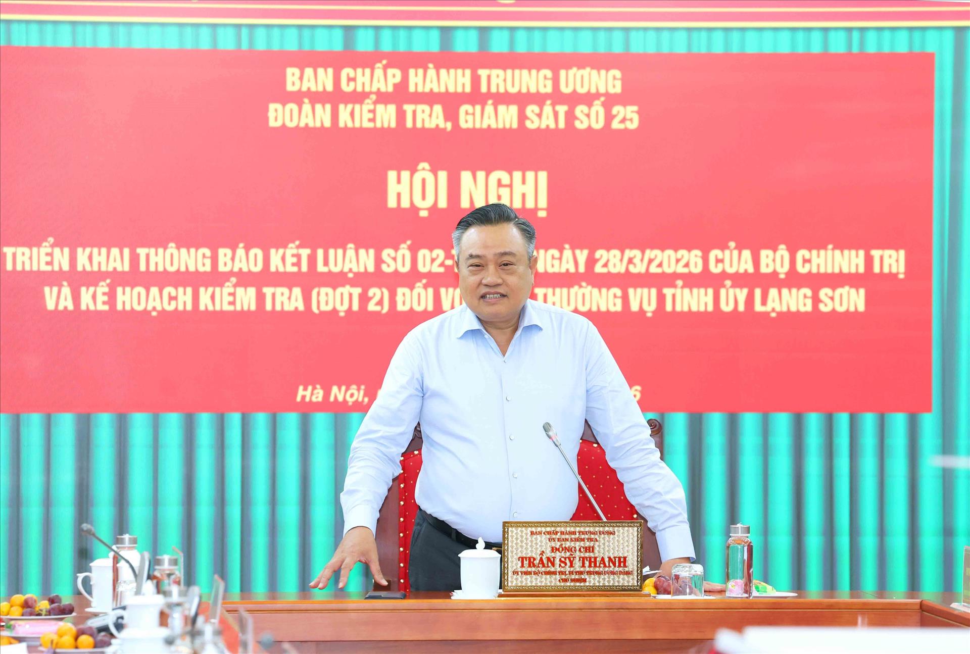 Thông báo Kết luận kiểm tra, giám sát với Ban Thường vụ Tỉnh uỷ Lạng Sơn