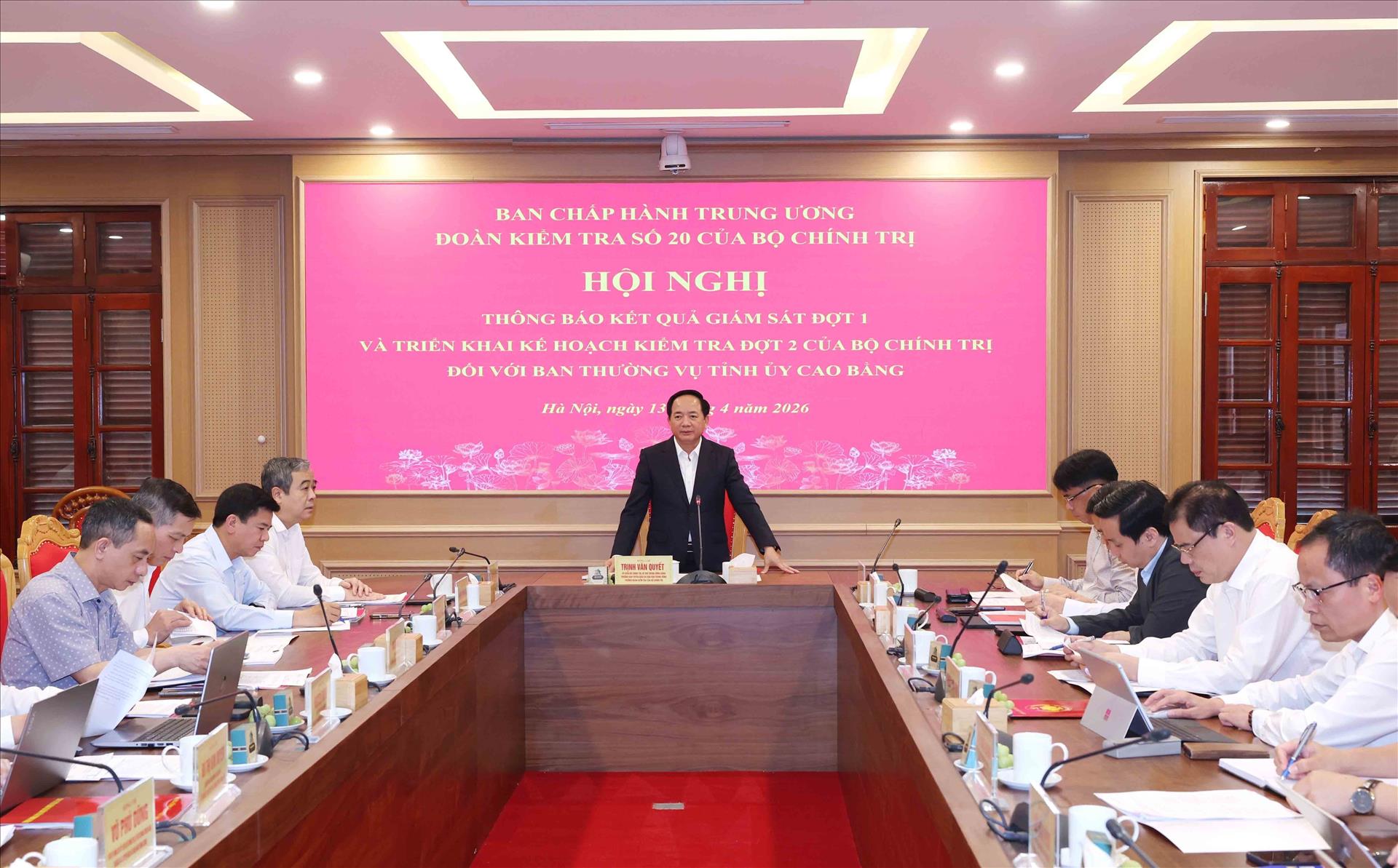 Thông báo Kết luận kiểm tra, giám sát với Ban Thường vụ Tỉnh ủy Cao Bằng