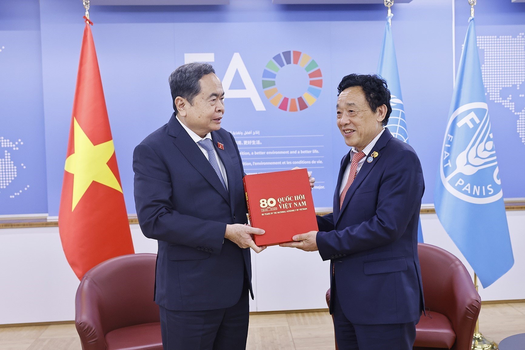 Chủ tịch Quốc hội Trần Thanh Mẫn gặp Tổng Giám đốc Tổ chức Lương thực và Nông nghiệp Liên hợp quốc