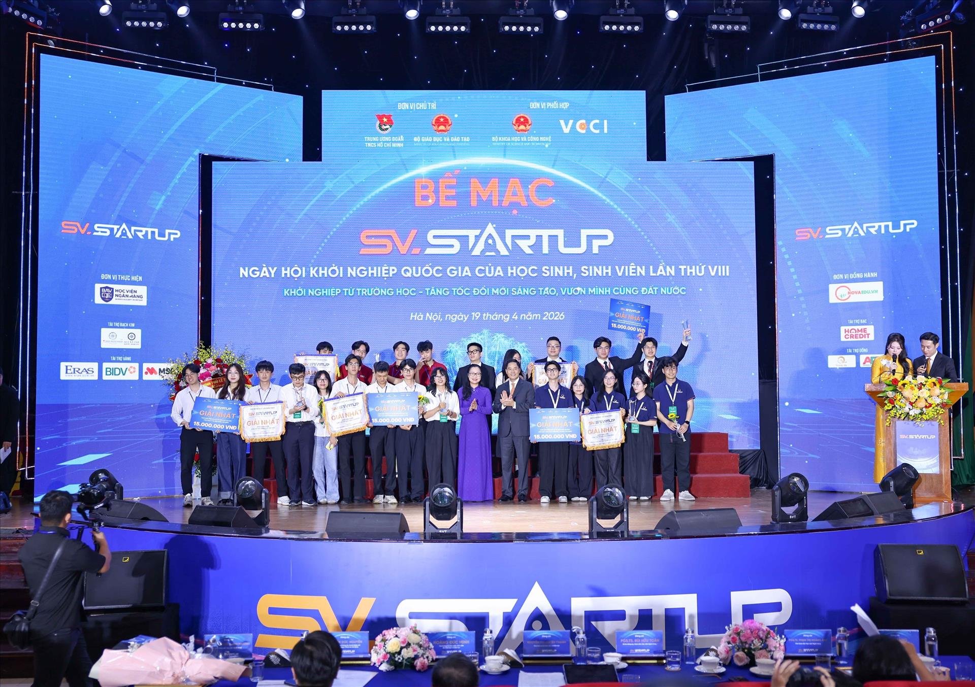 15 dự án được trao giải Nhất cuộc thi Học sinh, sinh viên với ý tưởng khởi nghiệp