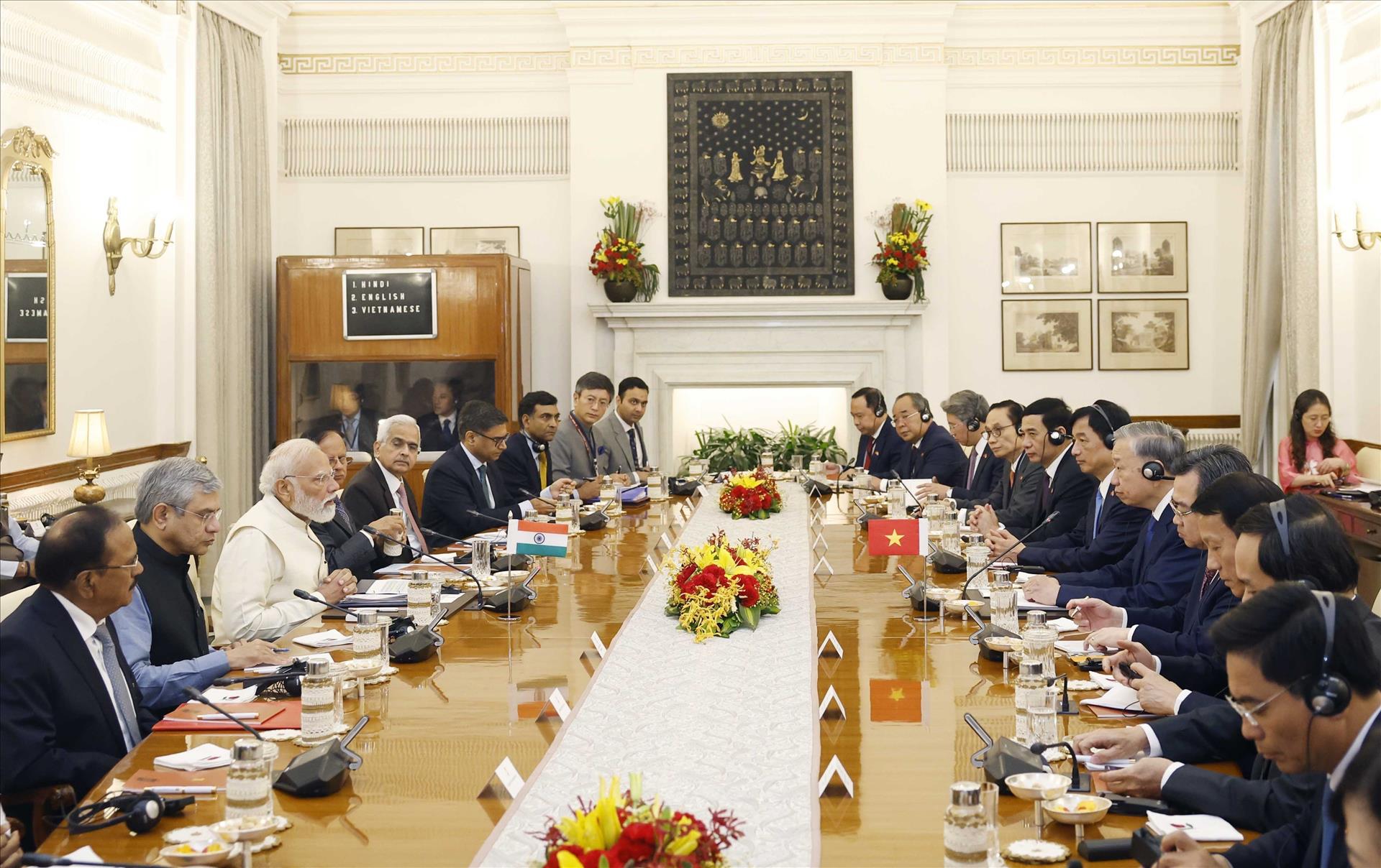 Tổng Bí thư, Chủ tịch nước Tô Lâm hội đàm với Thủ tướng Ấn Độ Narendra Modi
