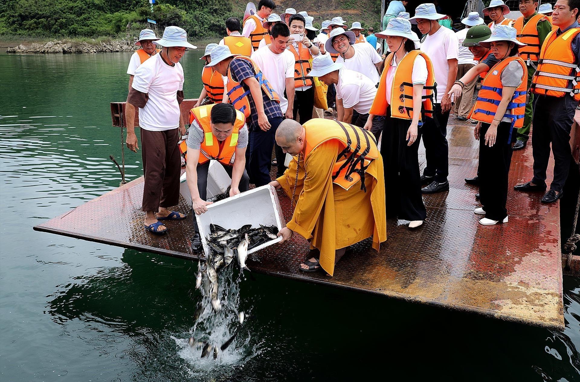 Tái tạo nguồn lợi thủy sản lòng hồ Hòa Bình