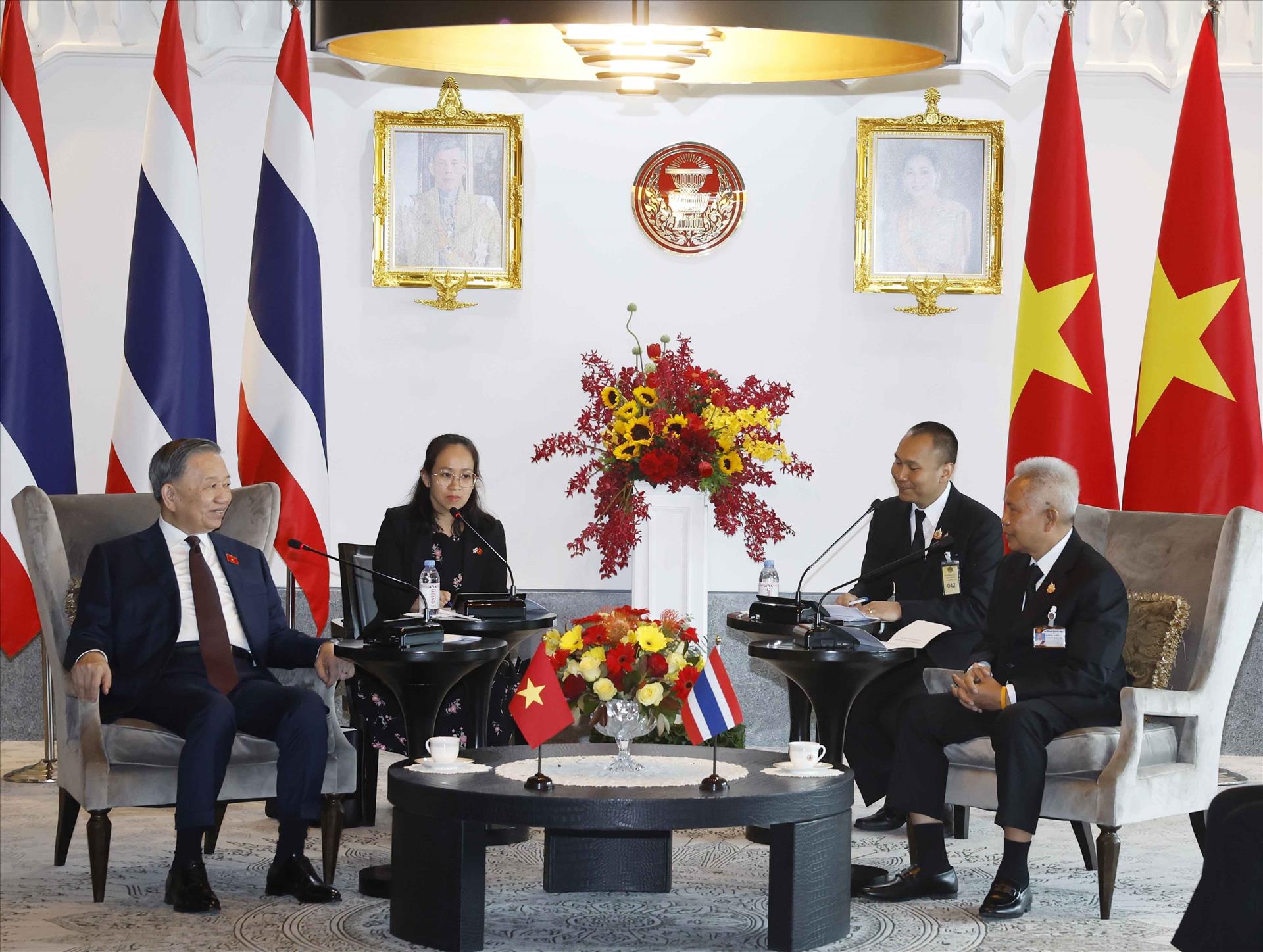 Tổng Bí thư, Chủ tịch nước Tô Lâm hội kiến Chủ tịch Quốc hội Thái Lan Sophon Saram