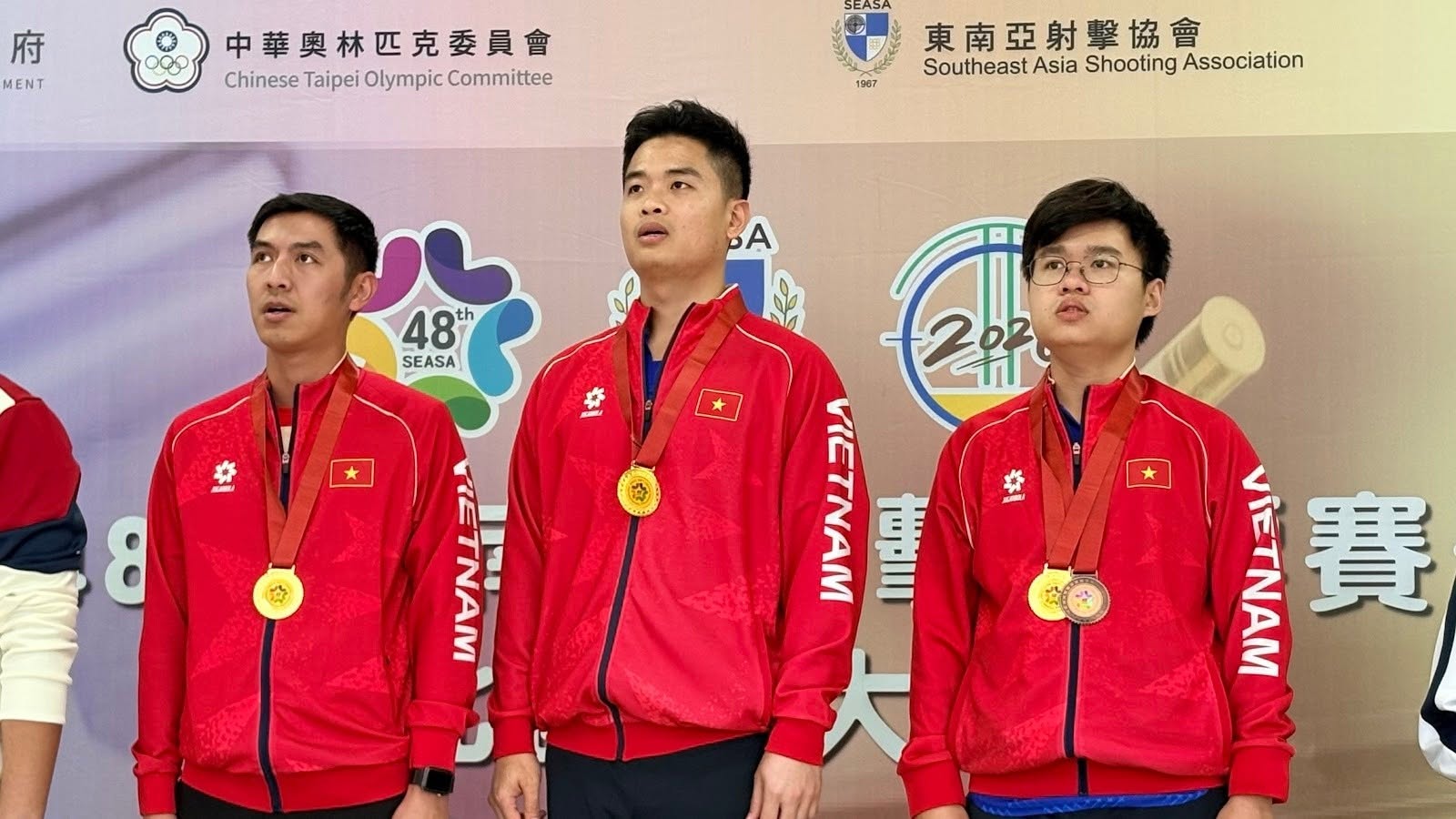 Bắn súng Việt Nam giành HCV 10m súng ngắn hơi đồng đội nam tại giải Đông Nam Á 2026