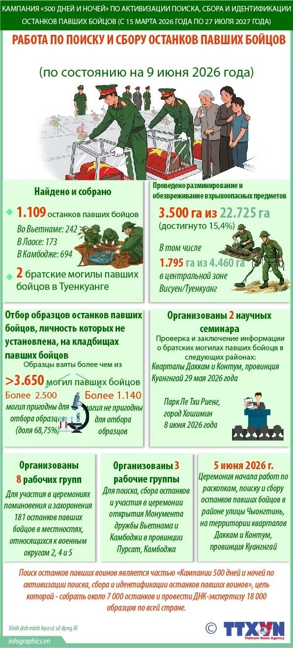 Работа по поиску и сбору останков павших бойцов (по состоянию на 9 июня 2026 года)
