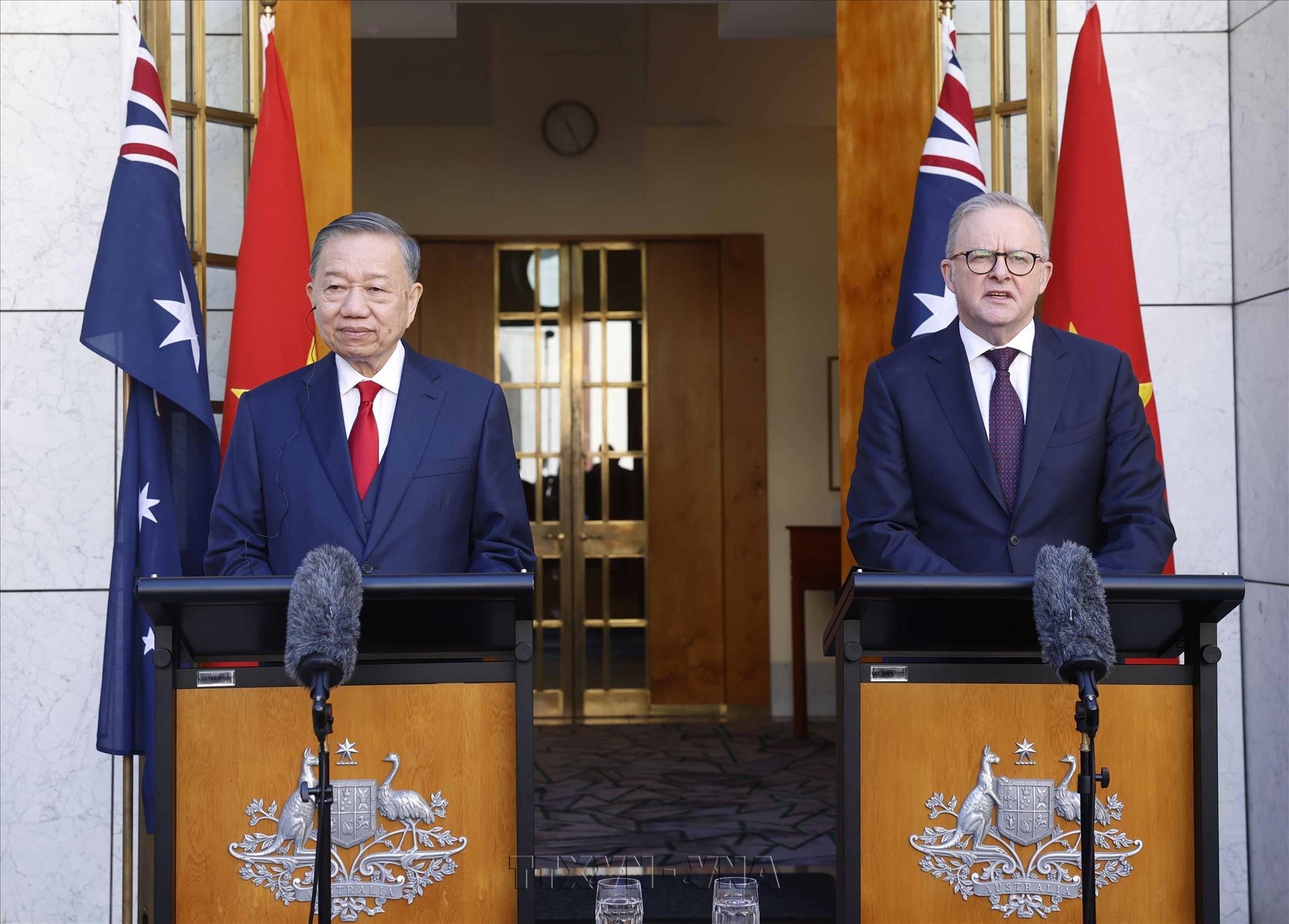 Tổng Bí thư, Chủ tịch nước Tô Lâm và Thủ tướng Australia gặp gỡ báo chí